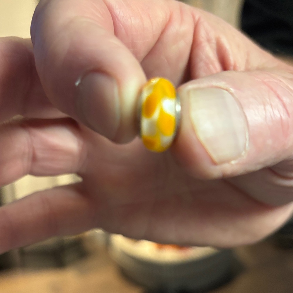 Pandora Yellow and White Charm